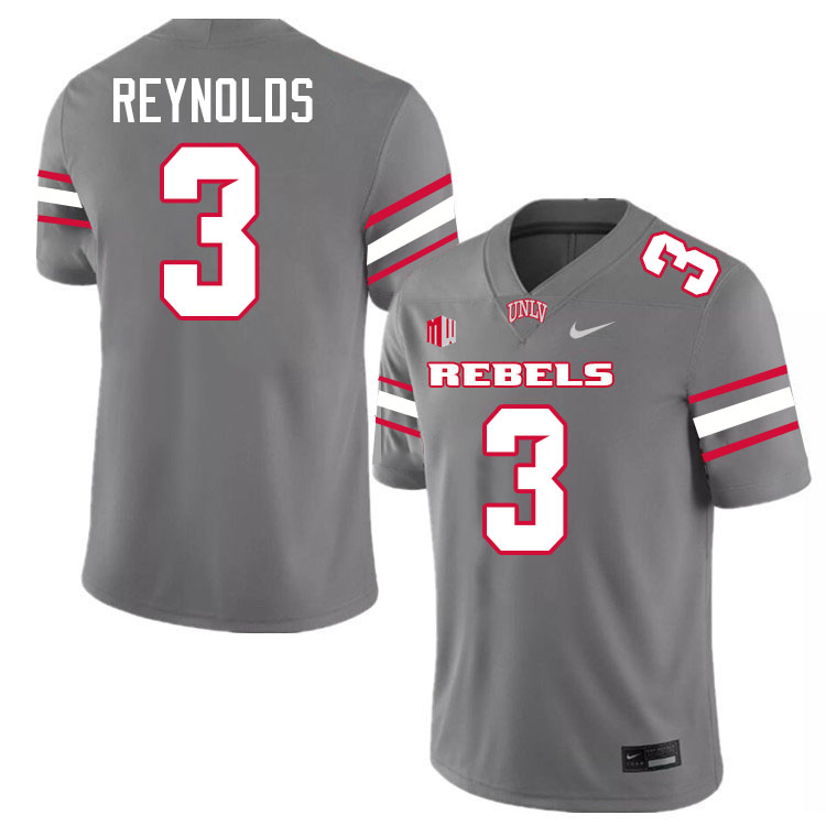 UNLV Rebels #3 Daejon Reynolds College Football Jerseys,Uniforms-Grey UNLV Rebels #3 Daejon Reynolds College Football Jerseys,Uniforms-Grey
